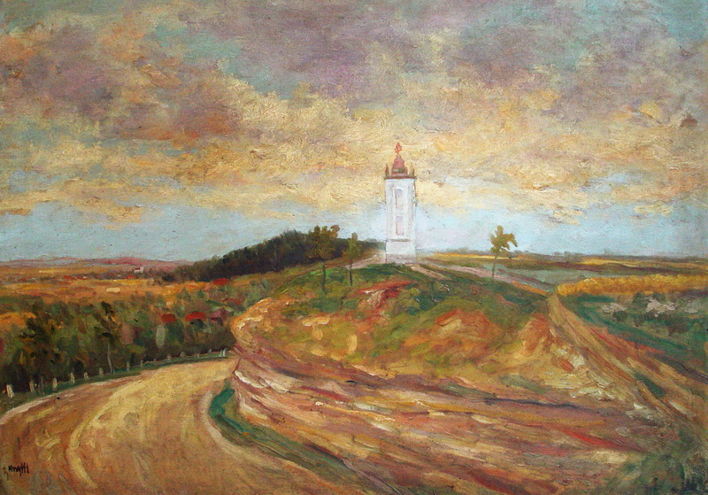 Poklona u Střemo&scaron;ic, 1936, olej, karton